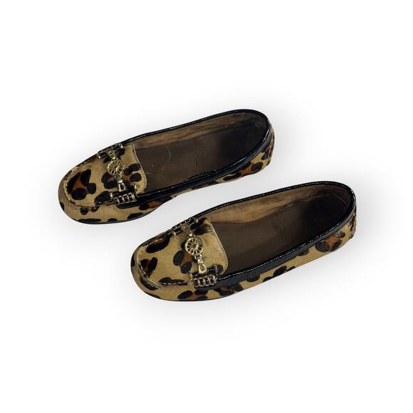 Aerosoles Women's Leopard Print Ballet Loafers Sz 7 Tan Black Calf Hair Slip-On - Picture 5 of 7